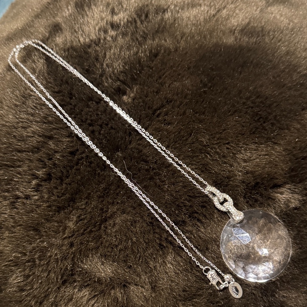 Crystal Silver Chain Necklace